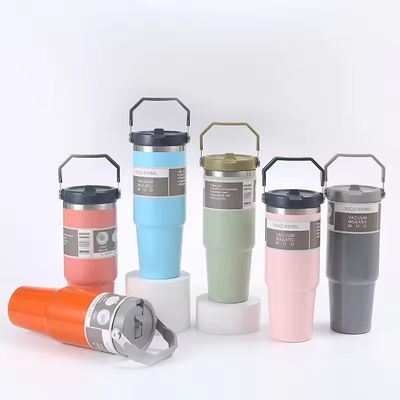 20 oz 30 oz roestvrij staal vacuüm geïsoleerde tumbler met handvat deksel voor kantoor / auto / huis