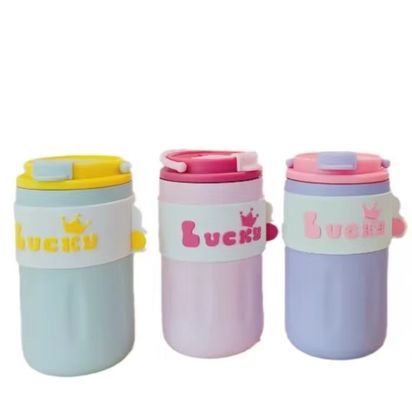 304 roestvrij staal waterfles met deksel 420 ml draagbaar creatief schattig straight drink