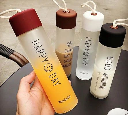 400 ml glazen waterfles voor wandelingen en buitenactiviteiten op maat