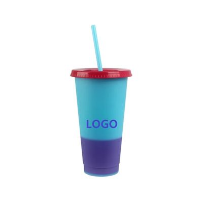 Voorraad Kleurveranderende Tumbler 16-24oz Herbruikbare Plastic Cup met accessoires inbegrepen