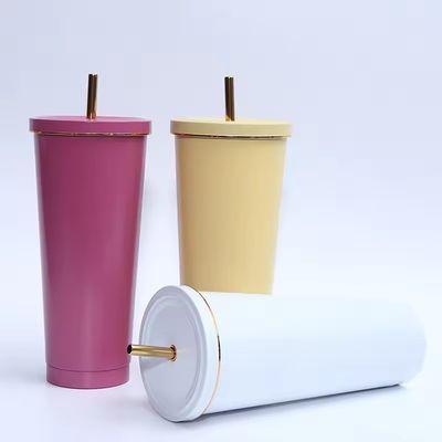 Matte zwarte roestvrijstalen koffiebeker 500 ml/750 ml Geïsoleerd en aanpasbaar ontwerp