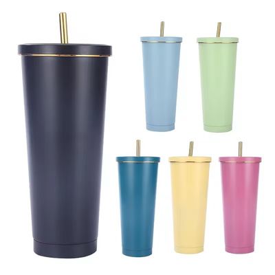 Matte zwarte roestvrijstalen koffiebeker 500 ml/750 ml Geïsoleerd en aanpasbaar ontwerp