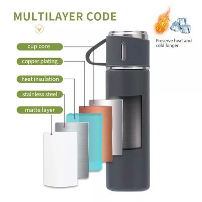 Vacuüm geïsoleerde waterflesset 304 roestvrij staal thermos mok voor zakenreizen