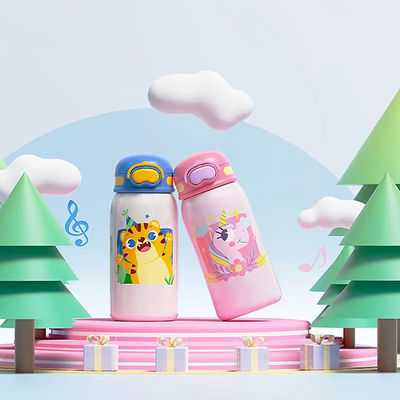 Blauw Kinderen Roestvrij staal Vacuum Dubbele Wand Breed Mond Sport Geïsoleerde Waterfles