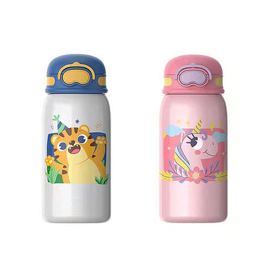 Blauw Kinderen Roestvrij staal Vacuum Dubbele Wand Breed Mond Sport Geïsoleerde Waterfles