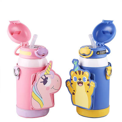 Blauw Kinderen Roestvrij staal Vacuum Dubbele Wand Breed Mond Sport Geïsoleerde Waterfles
