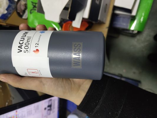 Dubbelwand roestvrij staal vacuümfles zakelijk cadeau set 1 beker 2 deksels cadeaubon
