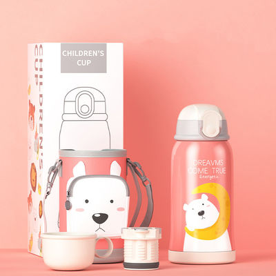 Gepersonaliseerd logo roestvrij staal kinderbeker Cartoon thermosfles voor buiten