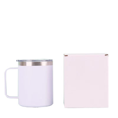 Custom Logo 12 oz 304 roestvrij staal koffiebeker Outdoor Camping Draagbare mok met handvat