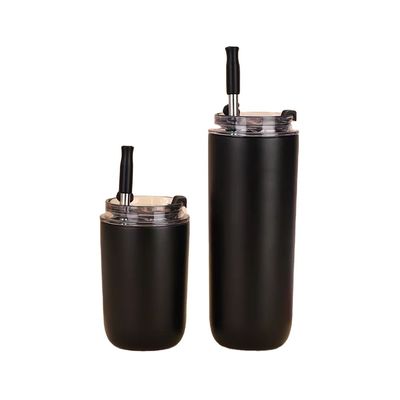 Mugs 10oz/16oz Double Wall schattig klein voor school met stro deksel cup roestvrij staal kinderen tumbler