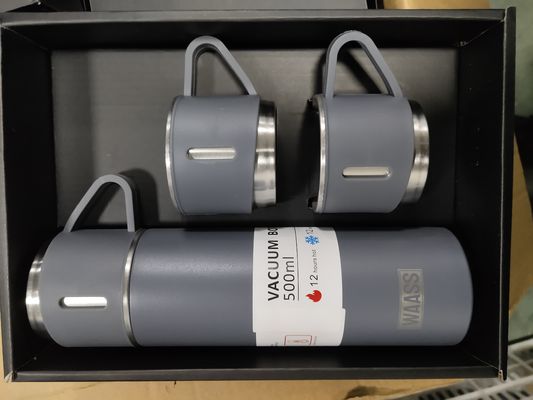 Alle zakelijke cadeau set roestvrij staal waterfles Fles met 2 bekers en vacuümfles
