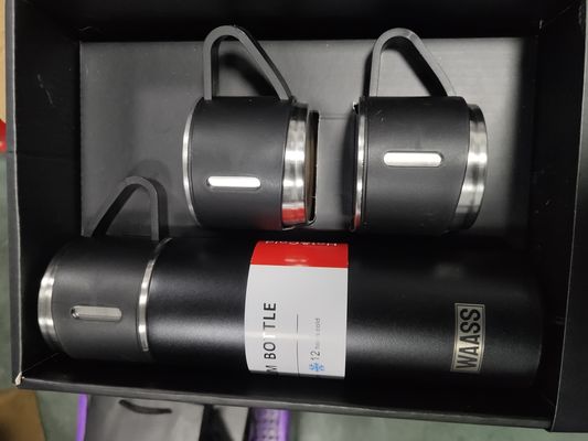 Alle zakelijke cadeau set roestvrij staal waterfles Fles met 2 bekers en vacuümfles