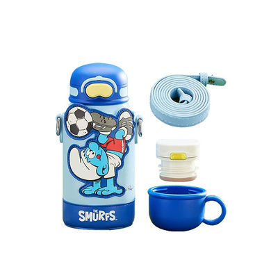 Gepersonaliseerd Hou warm en koud Sportwaterflesje voor kinderen met een riemdeksel 550 ml capaciteit