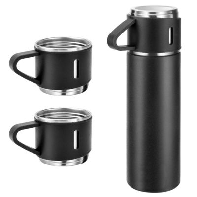 500 ml vacuümgeïsoleerde roestvrijstalen vacuümfles geschenkset met 3 bekers