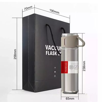 500 ml vacuümgeïsoleerde roestvrijstalen vacuümfles geschenkset met 3 bekers