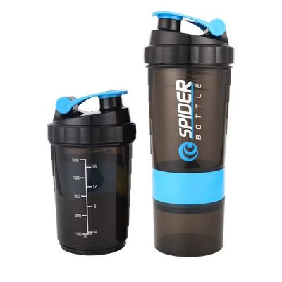 BPA-vrij Protein Gym Plastic Spice Water Leeg Glitter Shaker Flesje Cup met Mixer