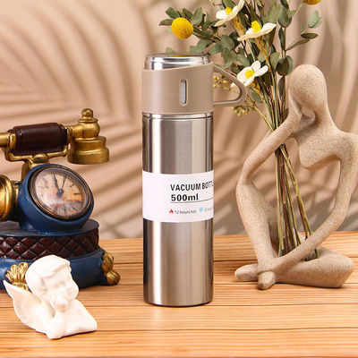 Corporate Business Gift Set 201 Roestvrij staal vacuümfles met 3 aansluitbare mokken