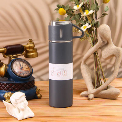 Corporate Business Gift Set 201 Roestvrij staal vacuümfles met 3 aansluitbare mokken