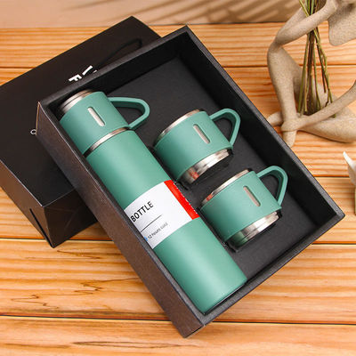 Corporate Business Gift Set 201 Roestvrij staal vacuümfles met 3 aansluitbare mokken