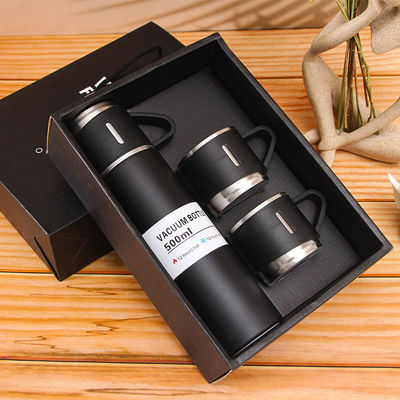 Corporate Business Gift Set 201 Roestvrij staal vacuümfles met 3 aansluitbare mokken