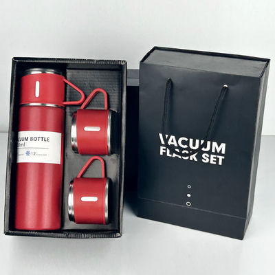 500 ml capaciteit Business Cup roestvrijstalen thermosflessen Waterfles met 3 deksels Roze