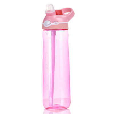 Kleurrijke sportshaker met stro Eenvoudig en populair 25oz Tritan plastic waterfles