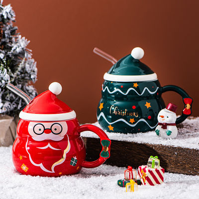 Koffiemokken Creatief Blauw of Rood Schattig Theemelk Sneeuwbalbeker voor de wintervakantie