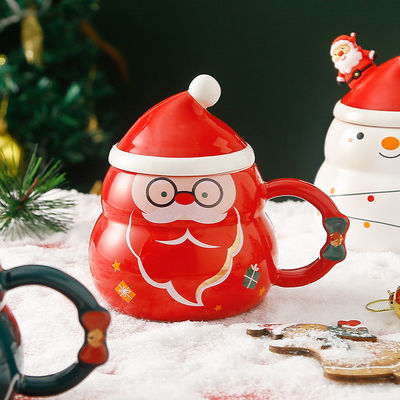 Koffiemokken Creatief Blauw of Rood Schattig Theemelk Sneeuwbalbeker voor de wintervakantie