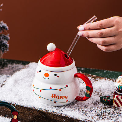 Koffiemokken Creatief Blauw of Rood Schattig Theemelk Sneeuwbalbeker voor de wintervakantie