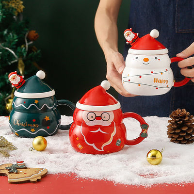 Creatieve kerstkoffiekoppen 480 ml capaciteit Sublimatie Printing Santa Claus Design