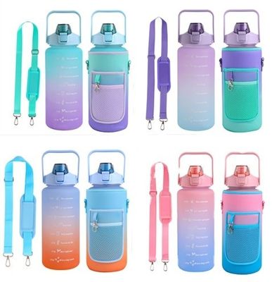 2000 ml Plastic waterfles Neopreen Wijn Breed mond Drink fles deksel mouw Unisex