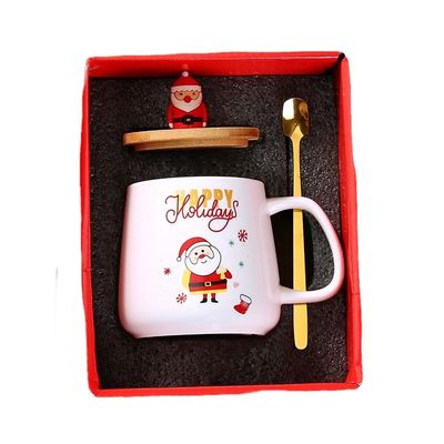 400 ml kerstkoffiekoppen luxe keramische kerstman mok porseleinen kerstbeker met deksel cadeau
