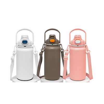 Outdoor Travel Cup 1600ml Geïsoleerde waterfles-Vruchtloze koffiekop van roestvrij staal met handvat