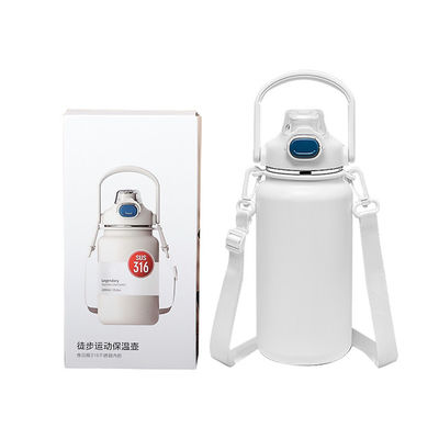 Outdoor Travel Cup 1600ml Geïsoleerde waterfles-Vruchtloze koffiekop van roestvrij staal met handvat