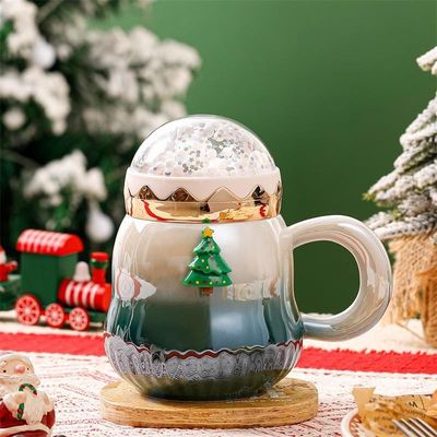 500 ml cadeau doos Reizen Keramische koffiebeker Set met hellend parelglas