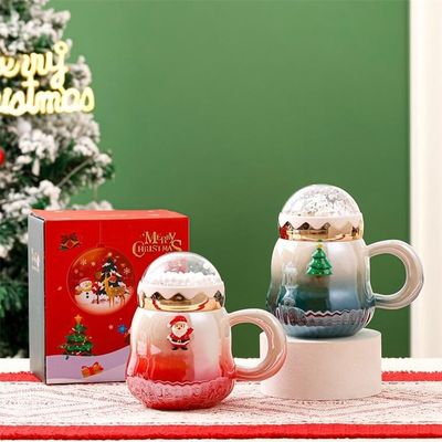 500 ml cadeau doos Reizen Keramische koffiebeker Set met hellend parelglas