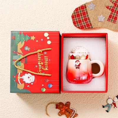 500 ml cadeau doos Reizen Keramische koffiebeker Set met hellend parelglas