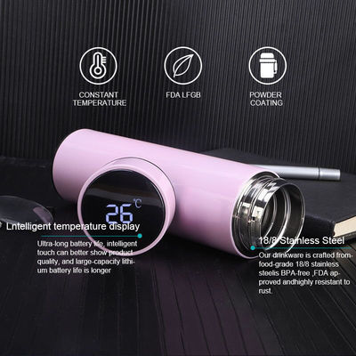 Normale Inteligente Digitale Vacuum Mug Thermos Geïsoleerde 500 ml roestvrij staal waterfles Kleur Willekeurig