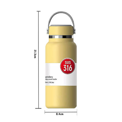 750 ml aangepaste logo dubbelmuurglas van roestvrij staal geïsoleerde waterfles voor drankwaren