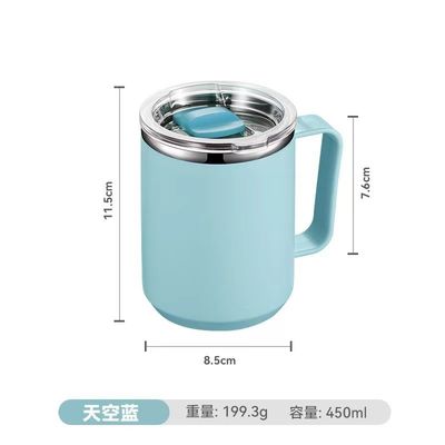 Duurzame 14oz dubbelwand vacuüm geïsoleerde roestvrijstalen koffiebeker met deksel