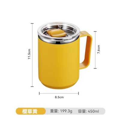 Duurzame 14oz dubbelwand vacuüm geïsoleerde roestvrijstalen koffiebeker met deksel