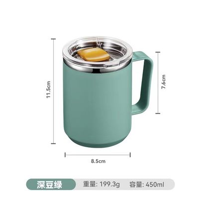 450 ml roestvrij staal dubbele wand vacuüm geïsoleerde thermische reis tumbler met aangepaste handvat