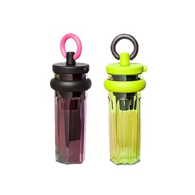 700 ml grote capaciteit Custom logo transparante plastic fles met stro voor reizen