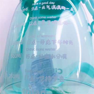 Accessoires HANDGRAP Persoonlijke drinkfles van kunststof voor sportwater met deksel en stro