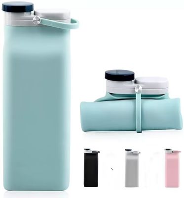 Opvouwbare 400 ml/600 ml siliconen waterfles Mode Outdoor reizen Draagbare waterbeker