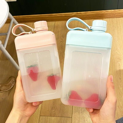 450 ml BPA-vrij Draagbaar Vierkante PP Plastic Juice Sportfles Met Cap Custom Pattern