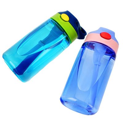 Op maat gemaakte kleuren kinderen drinkfles met stro BPA-vrij Tritan waterfles kinderen