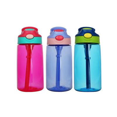 Op maat gemaakte kleuren kinderen drinkfles met stro BPA-vrij Tritan waterfles kinderen