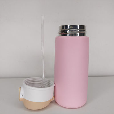 16oz roestvrijstalen waterfles met stro lekvrije en geïsoleerde voor actieve kinderen