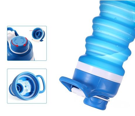 Custom logo 750ml opvouwbare waterfles BPA-vrij siliconen voor kinderen school en sport